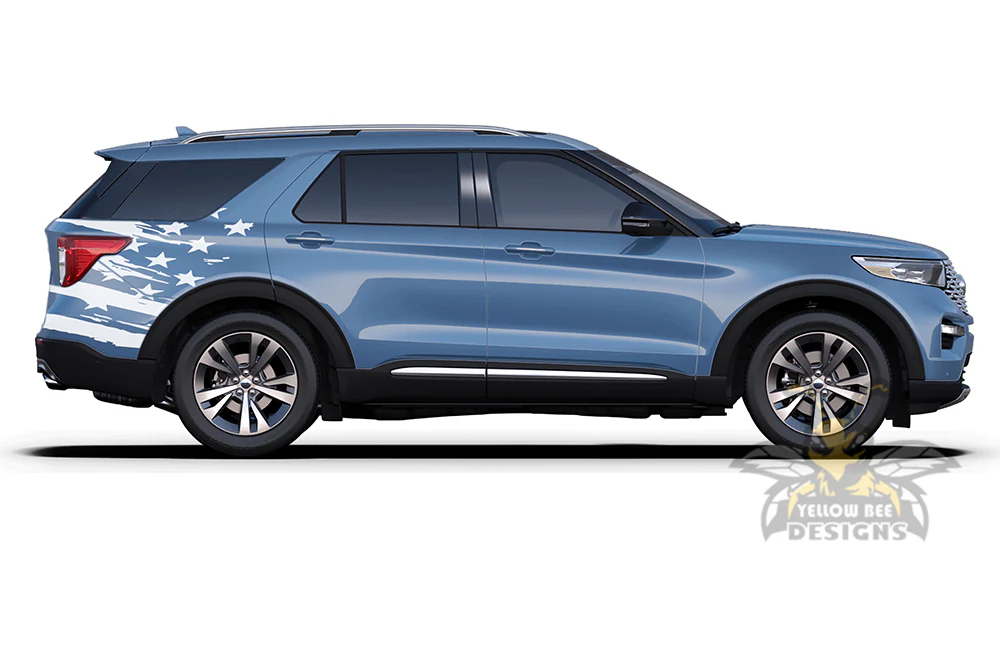 USA Side Back Graphics Vinyl Decals Compatible with Ford Explorer - Image 3