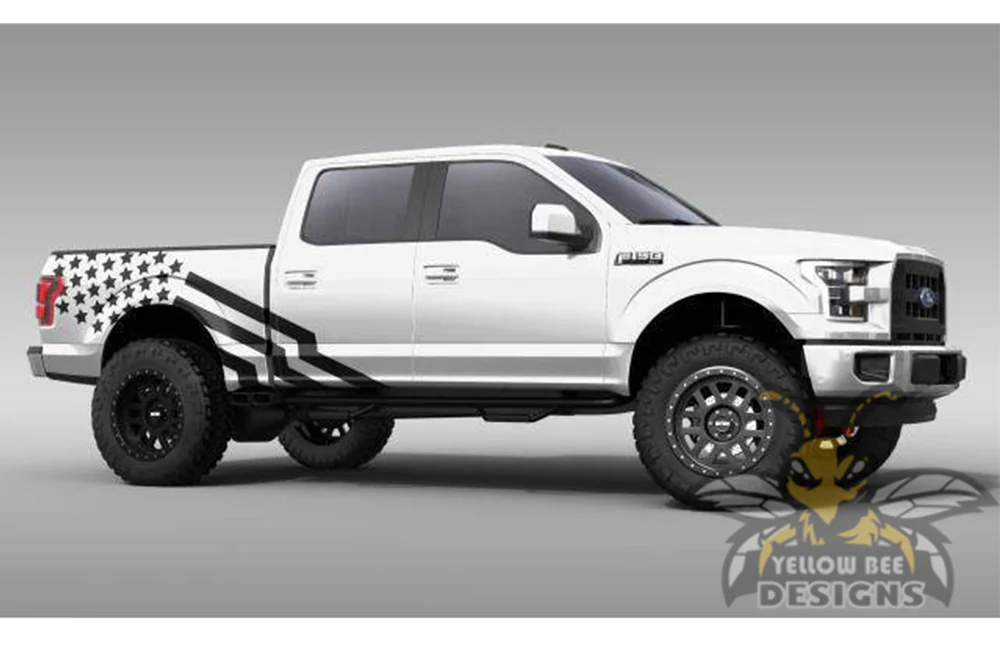 USA Side Decals Graphics Vinyl Decals Compatible with Ford F150 Super Crew Cab 5.5'' - Image 3