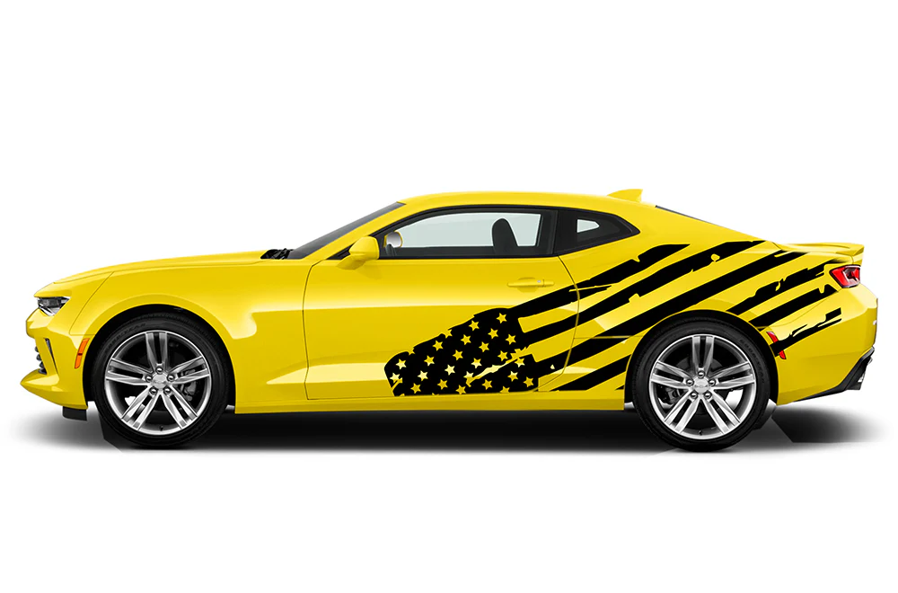 USA Side Door Graphics Vinyl Decals Compatible with Chevrolet Camaro