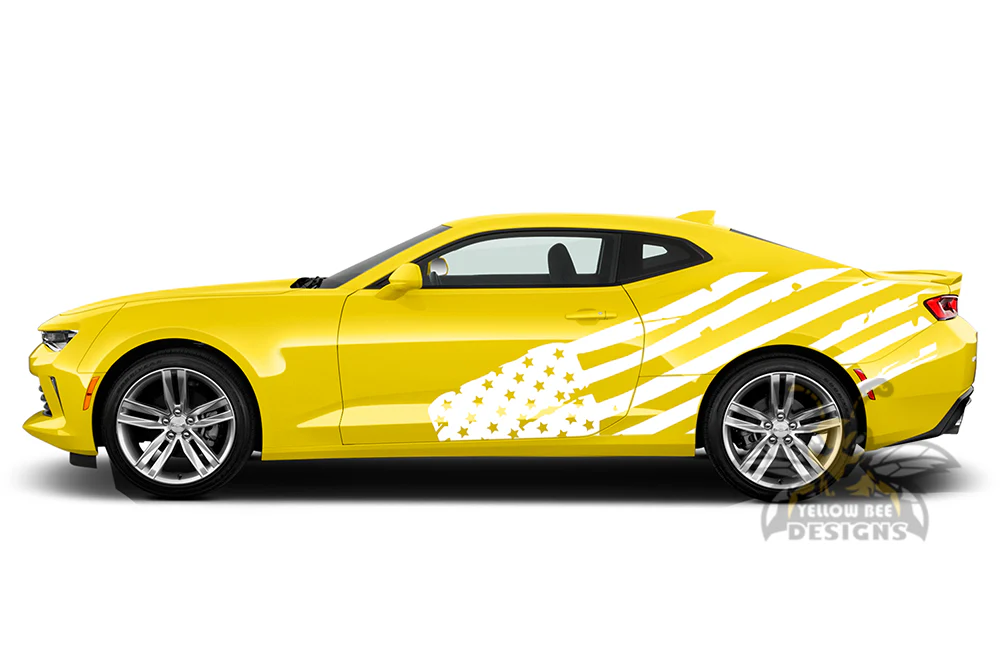 USA Side Door Graphics Vinyl Decals Compatible with Chevrolet Camaro - Image 2