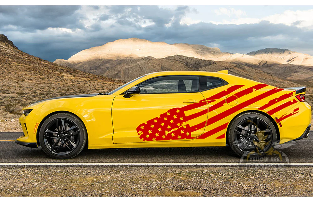 USA Side Door Graphics Vinyl Decals Compatible with Chevrolet Camaro - Image 3
