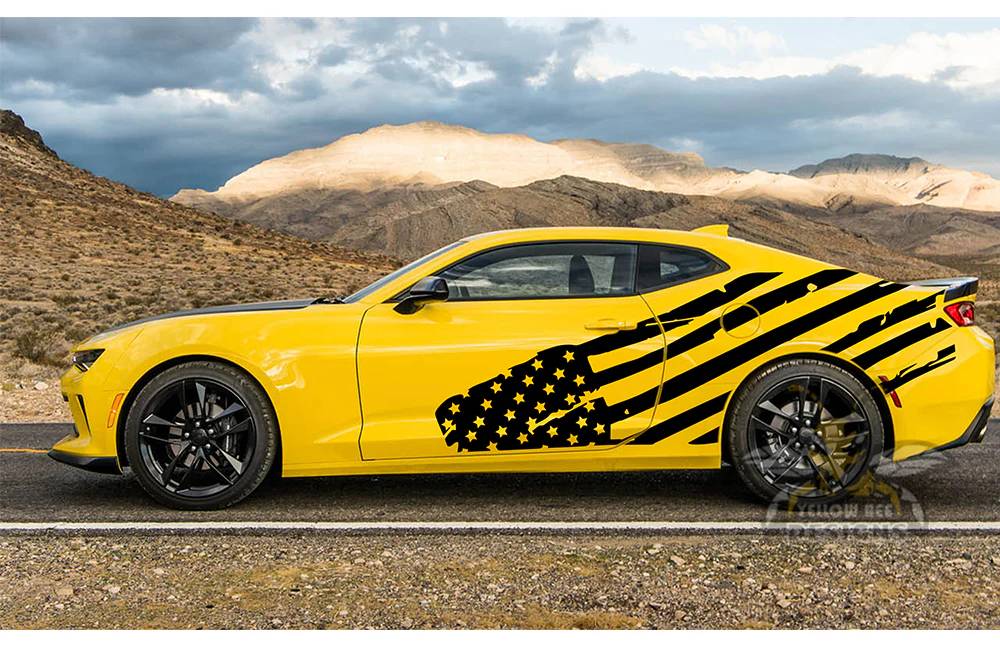 USA Side Door Graphics Vinyl Decals Compatible with Chevrolet Camaro - Image 4