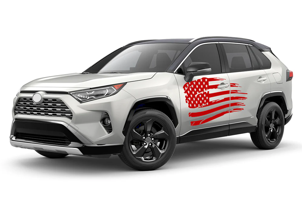 USA Side Door Graphics Vinyl Decals Compatible with Toyota RAV4 - Image 2