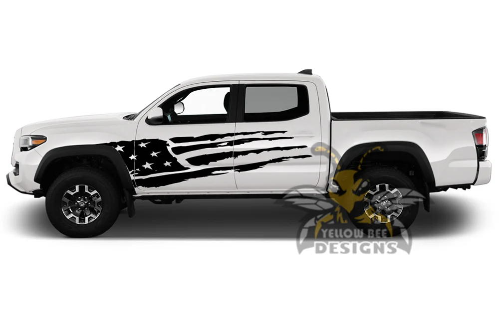 USA Side Graphics Decals Vinyl Compatible with Toyota Tacoma Double Cab - Image 2