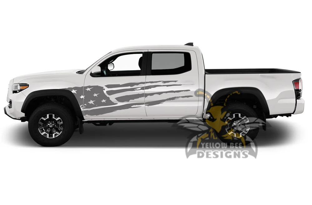 USA Side Graphics Decals Vinyl Compatible with Toyota Tacoma Double Cab - Image 3