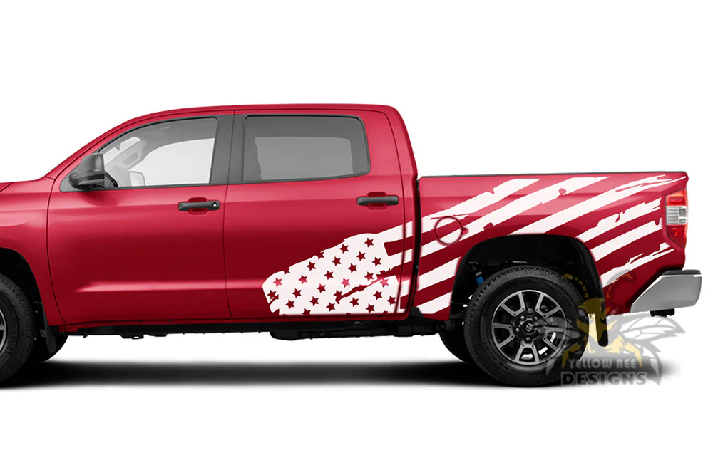 USA Side Graphics Vinyl Decals Compatible with Toyota Tundra - Image 2