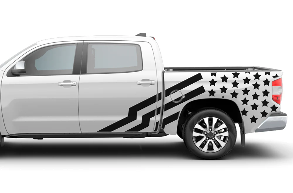 USA Side Stripes Graphics Vinyl Decals Compatible with Toyota Tundra