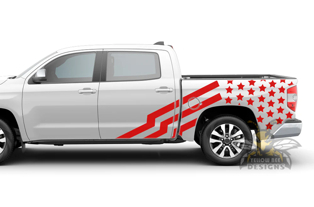 USA Side Stripes Graphics Vinyl Decals Compatible with Toyota Tundra - Image 2