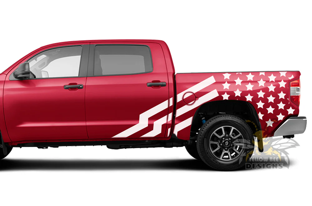 USA Side Stripes Graphics Vinyl Decals Compatible with Toyota Tundra - Image 3