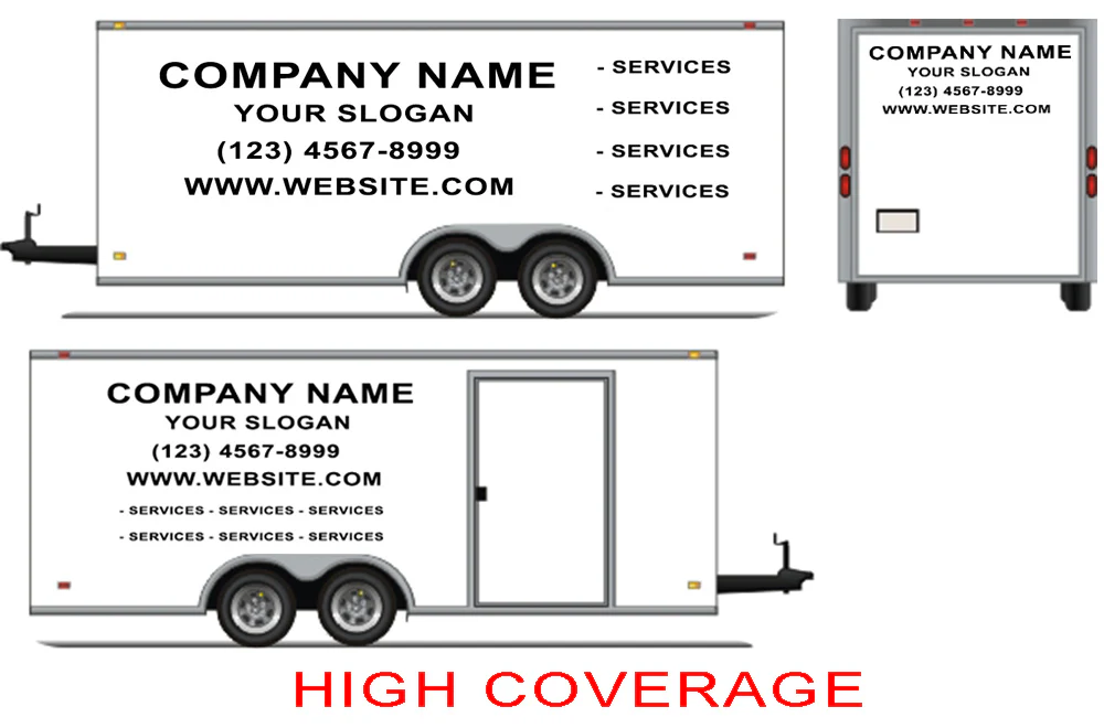 Vinyl Lettering, Graphics, Decals For 7' x 20' Enclosed Trailer - Image 3