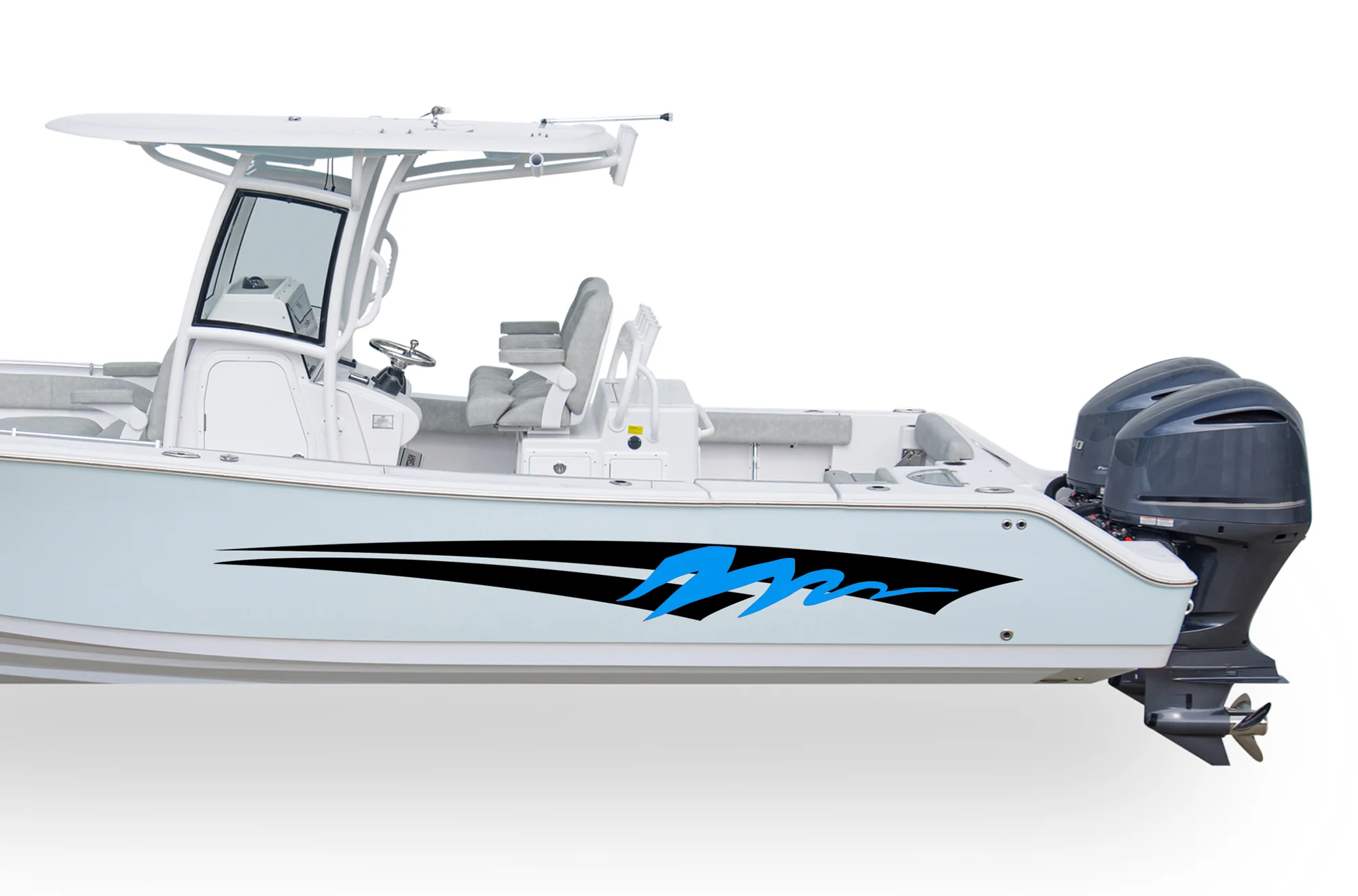 Wave Warden Stripes Decals and Graphics for Center Console Boats