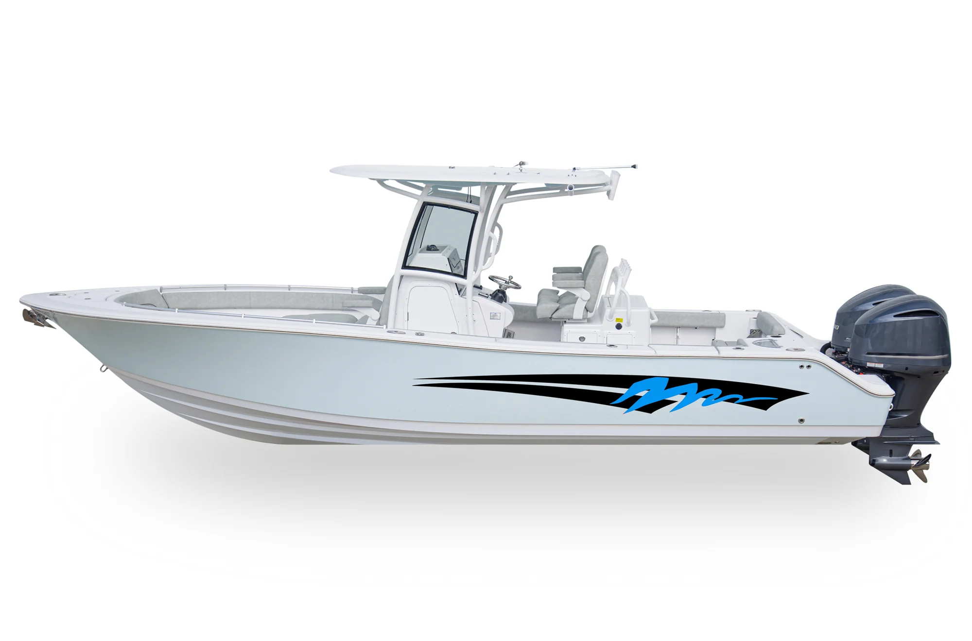 Wave Warden Stripes Decals and Graphics for Center Console Boats - Image 2