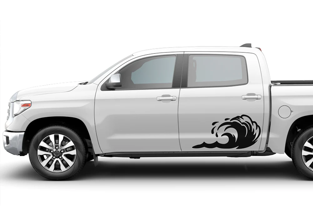 Waves Door Side Graphics Vinyl Decal Compatible with Toyota Tundra