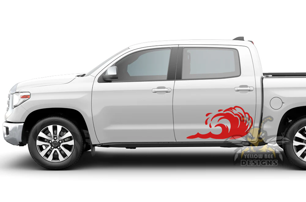 Waves Door Side Graphics Vinyl Decal Compatible with Toyota Tundra - Image 2