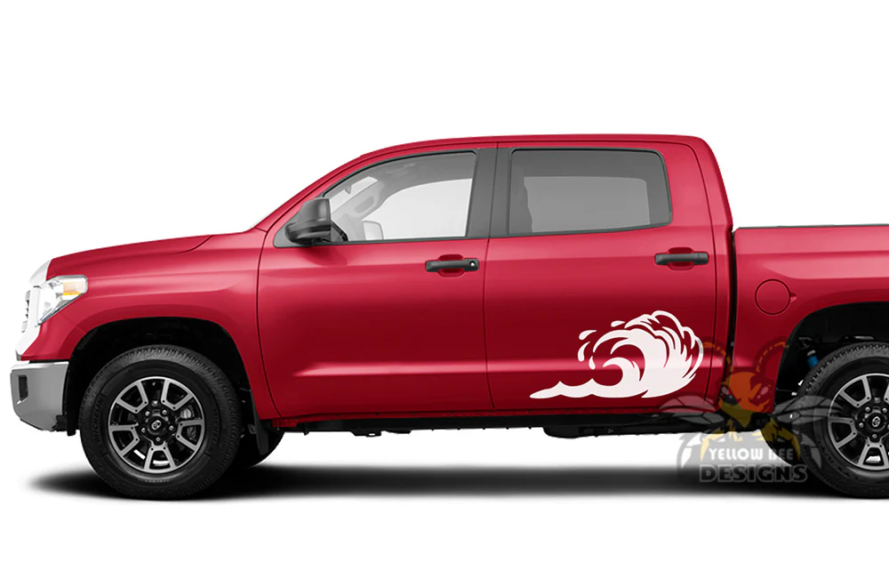 Waves Door Side Graphics Vinyl Decal Compatible with Toyota Tundra - Image 3
