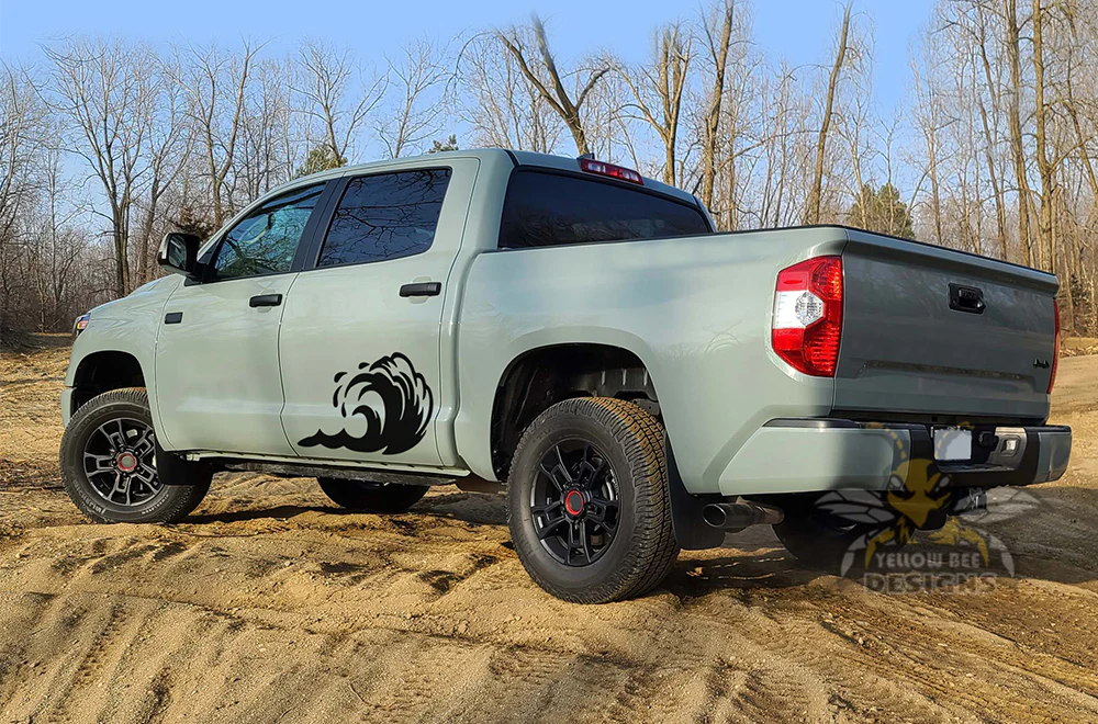 Waves Door Side Graphics Vinyl Decal Compatible with Toyota Tundra - Image 4