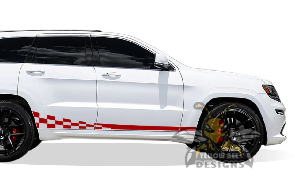 Wavy Flag Graphics Kit Vinyl Decal Compatible with Grand Cherokee 2000-Present - Image 3