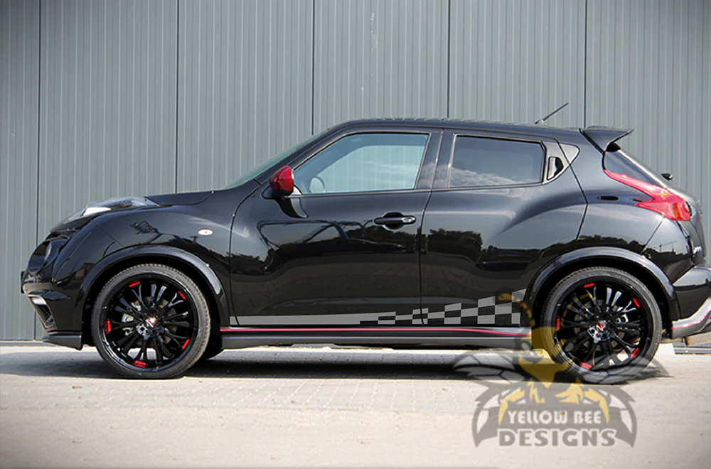 Wavy Flag Side Stripe Graphics Vinyl Decals Compatible with Nissan Juke - Image 3