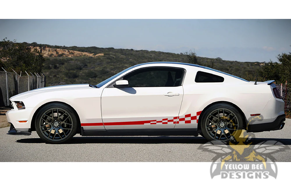 Wavy Side Stripes Graphics Vinyl Decals Compatible with Ford Mustang - Image 4