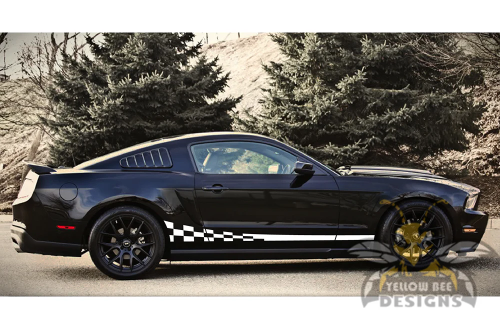 Wavy Side Stripes Graphics Vinyl Decals Compatible with Ford Mustang - Image 5