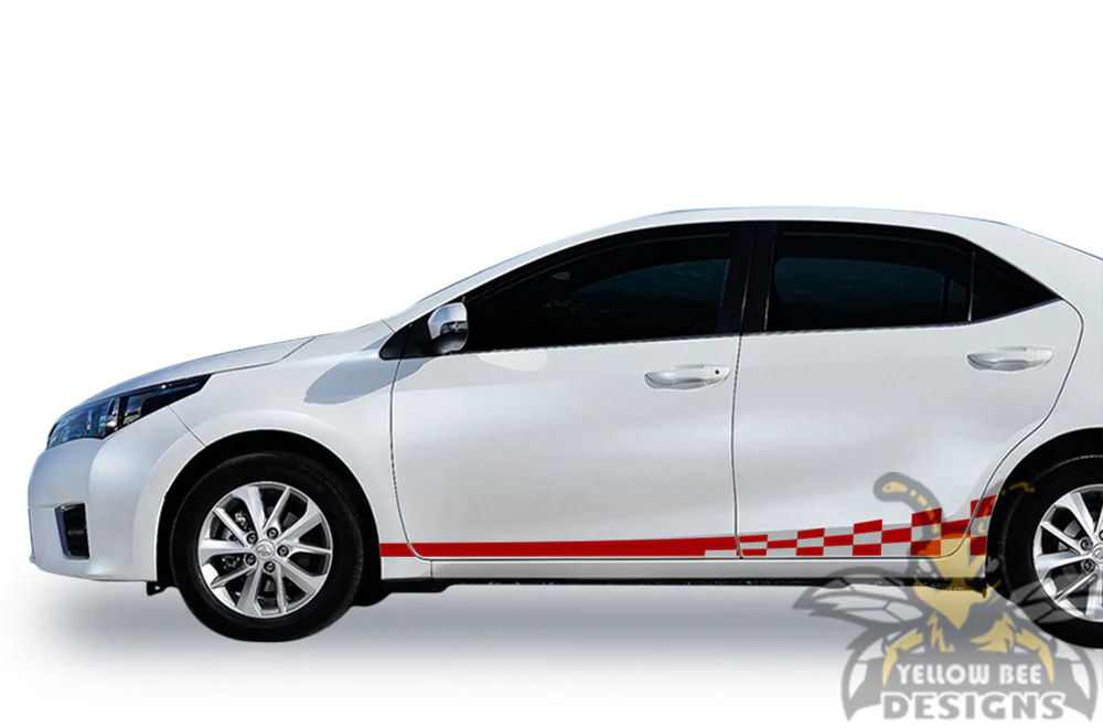 Wavy Side Stripes Graphics Vinyl Decals Compatible with Toyota Corolla - Image 4