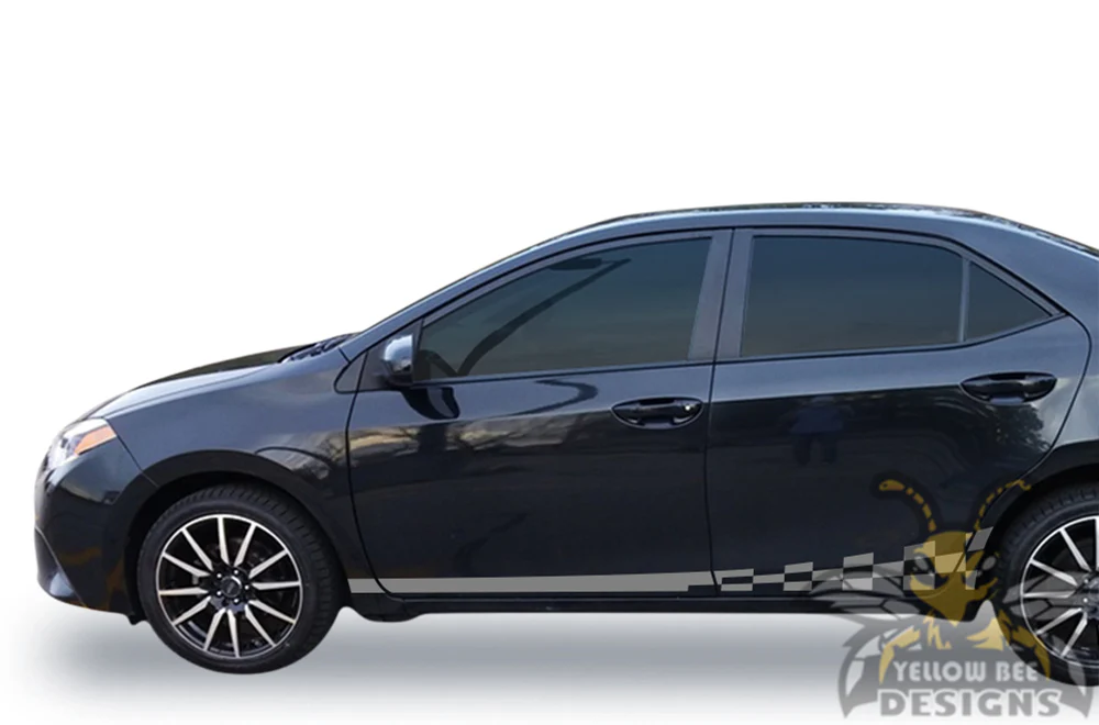 Wavy Side Stripes Graphics Vinyl Decals Compatible with Toyota Corolla - Image 5