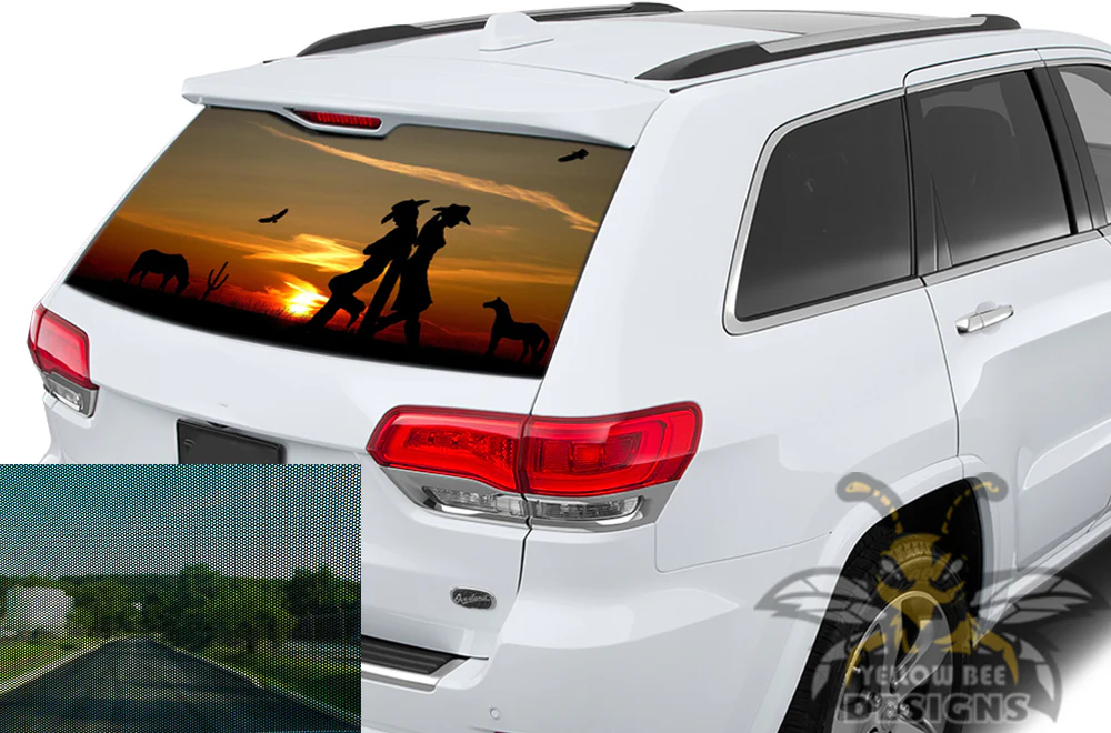 Wild West Window Perforated Decals Compatible with Jeep Grand Cherokee - Image 2
